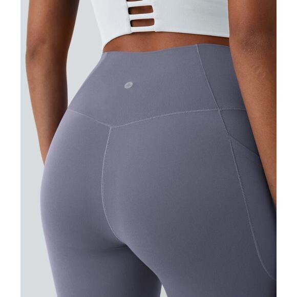 Halara Softlyzero Crossover Pocket 7/8 Leggings Light Gray Violet S NEW/NWT!! - Picture 6 of 14